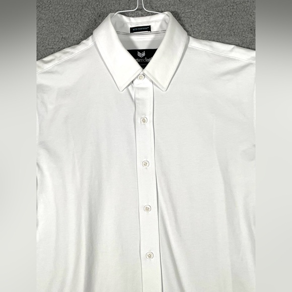 Buttercloth Shirt Mens White Medium Slim Fit Icy Cotton Button Up Stretch - Picture 2 of 14